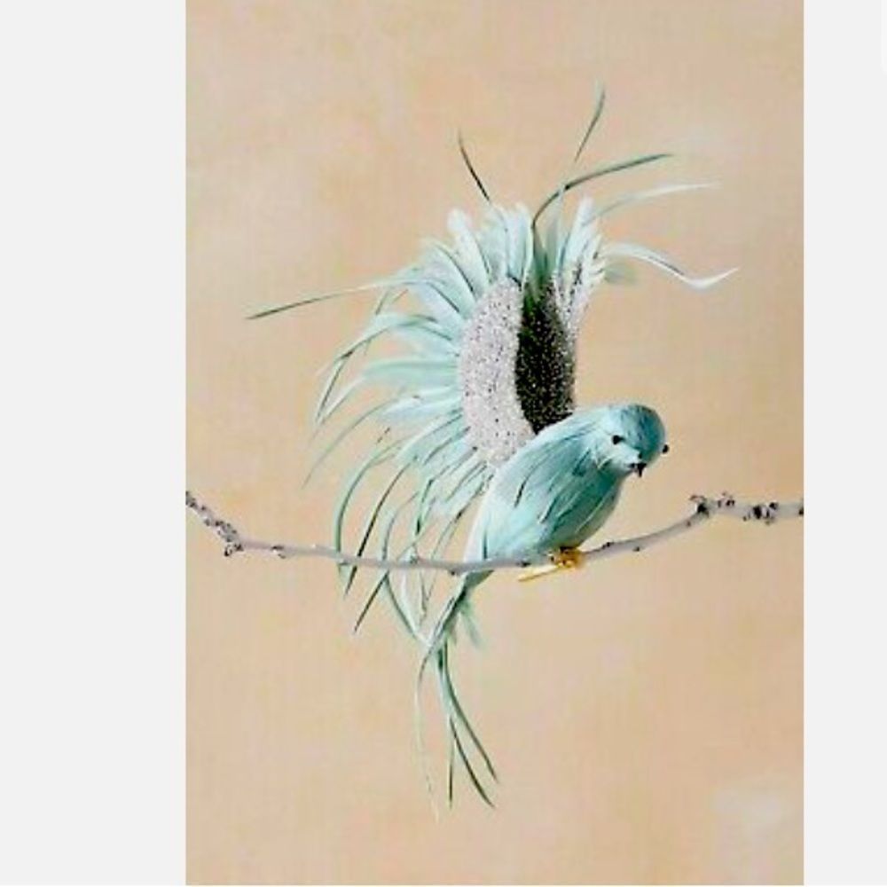 Anthropologie Wispy Bird Ornament Teal
